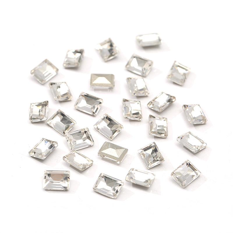 10pcs Aurora Nail Art Gemstones Rectangle Shape for DIY or Nail Salons