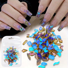50pcs 3D Mix Shape Nail Rhinestones Sparkling Crystal Beads for Acrylic Nails
