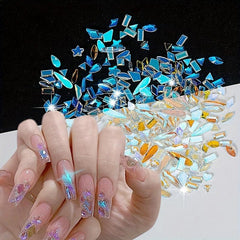 50pcs 3D Mix Shape Nail Rhinestones Sparkling Crystal Beads for Acrylic Nails