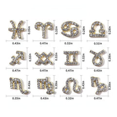 12 Constellations 3D Alloy Rhinestone Nail Charms