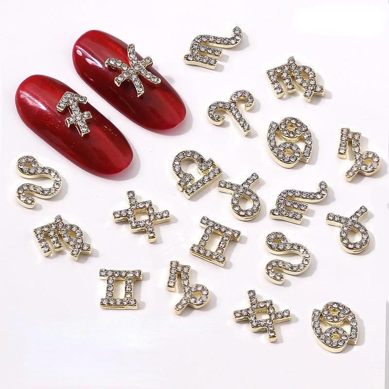 12 Constellations 3D Alloy Rhinestone Nail Charms