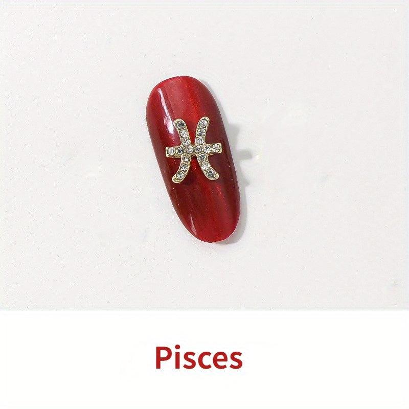 12 Constellations 3D Alloy Rhinestone Nail Charms