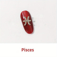 12 Constellations 3D Alloy Rhinestone Nail Charms