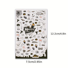 Halloween Nail Stickers 3D Pumpkin Ghost Nail Art Self Adhesive Decals