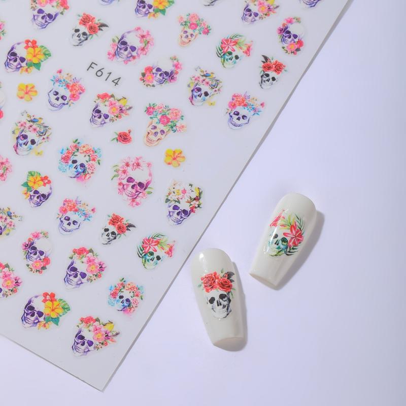 Halloween Nail Art Stickers Self Adhesive Pumpkin Skull Ghost Castle Wizard