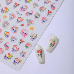 Halloween Nail Art Stickers Self Adhesive Pumpkin Skull Ghost Castle Wizard