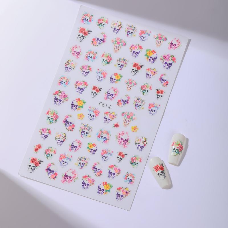 Halloween Nail Art Stickers Self Adhesive Pumpkin Skull Ghost Castle Wizard