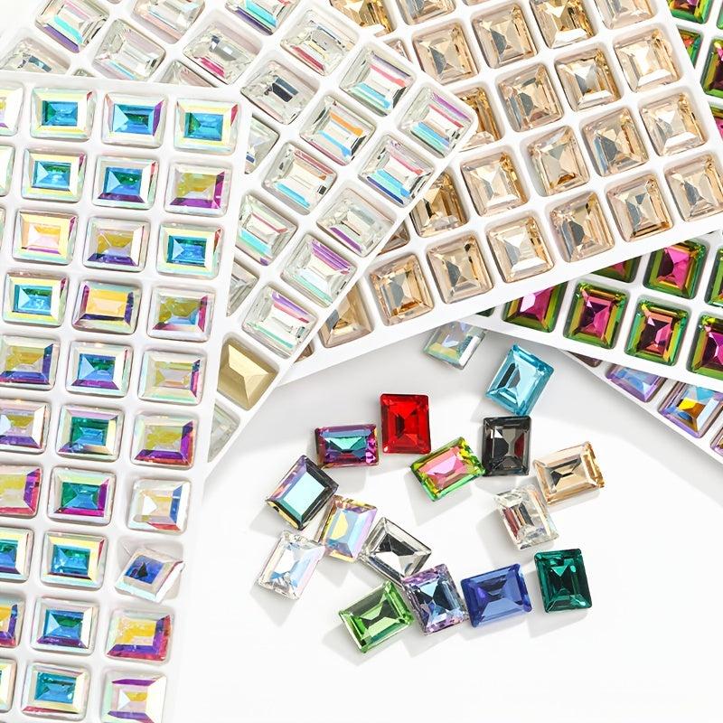 10pcs Rectangle Nail Art Rhinestones Crystal Gemstones