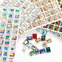 10pcs Rectangle Nail Art Rhinestones Crystal Gemstones