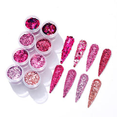 Holographic Nail Art Glitter Sequins Kit - Sparkly Flakes for Nails & Body