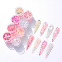 Holographic Nail Art Glitter Sequins Kit - Sparkly Flakes for Nails & Body
