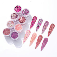 Holographic Nail Art Glitter Sequins Kit - Sparkly Flakes for Nails & Body