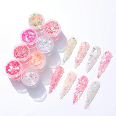 Holographic Nail Art Glitter Sequins Kit - Sparkly Flakes for Nails & Body