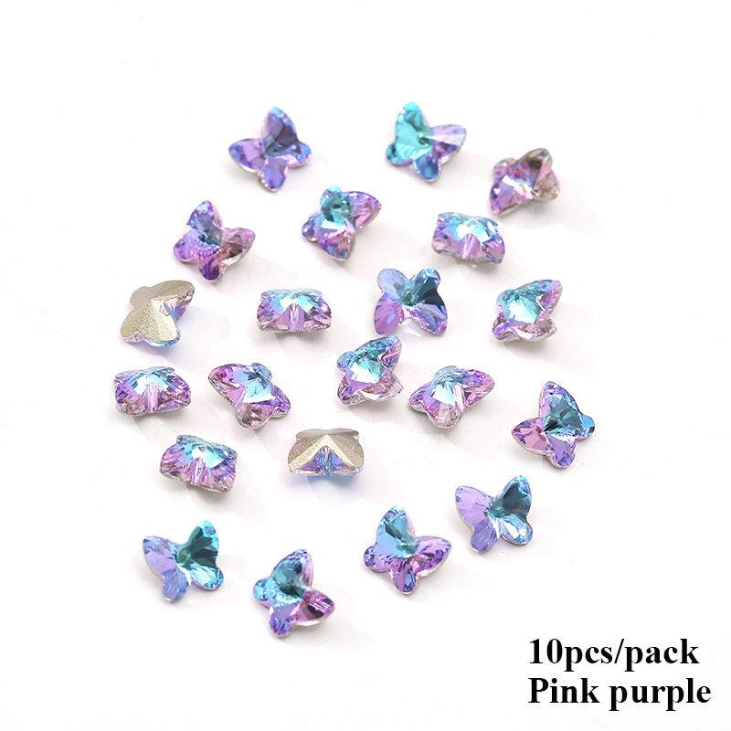 Aurora Butterfly Nail Art Artificial Diamonds Crystal Stones Nail Beauty Salon