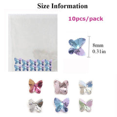 Aurora Butterfly Nail Art Artificial Diamonds Crystal Stones Nail Beauty Salon