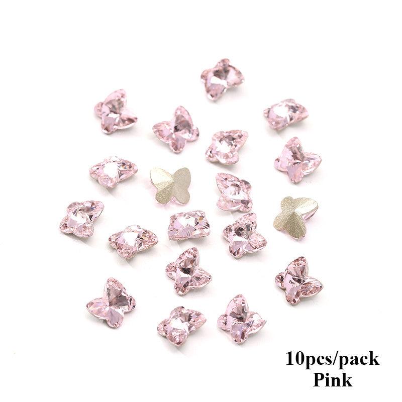 Aurora Butterfly Nail Art Artificial Diamonds Crystal Stones Nail Beauty Salon