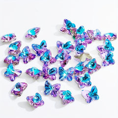 Aurora Butterfly Nail Art Artificial Diamonds Crystal Stones Nail Beauty Salon