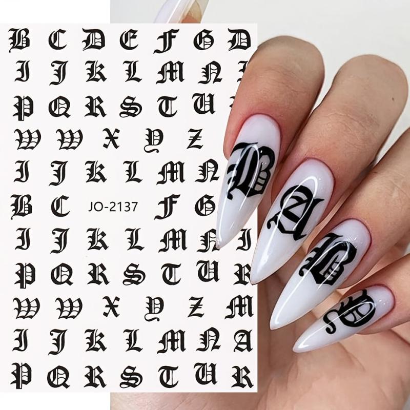 Fluorescent Alphabet Slider Nail Sticker