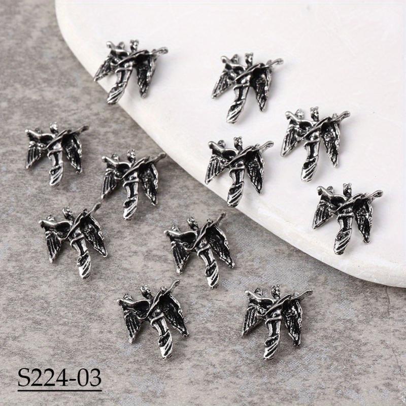 20pcs Halloween Nail Art Charms Alloy Skull Butterfly Rabbit DIY Nail Salon