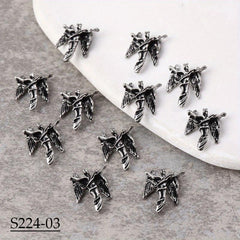 20pcs Halloween Nail Art Charms Alloy Skull Butterfly Rabbit DIY Nail Salon