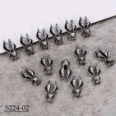 20pcs Halloween Nail Art Charms Alloy Skull Butterfly Rabbit DIY Nail Salon