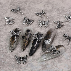 20pcs Halloween Nail Art Charms Alloy Skull Butterfly Rabbit DIY Nail Salon