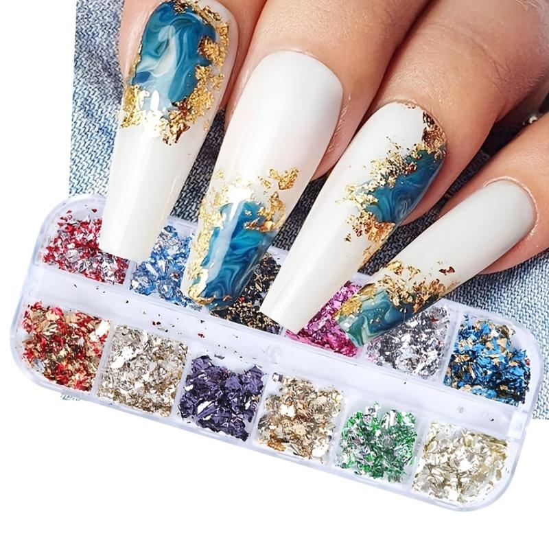 Red Winter Set Nail Glitter Flakes Gel DIY Manicure Accessories