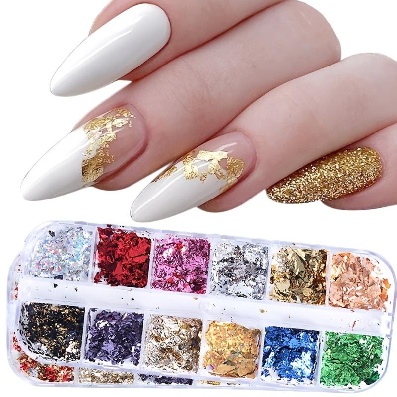 Red Winter Set Nail Glitter Flakes Gel DIY Manicure Accessories
