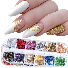 Red Winter Set Nail Glitter Flakes Gel DIY Manicure Accessories