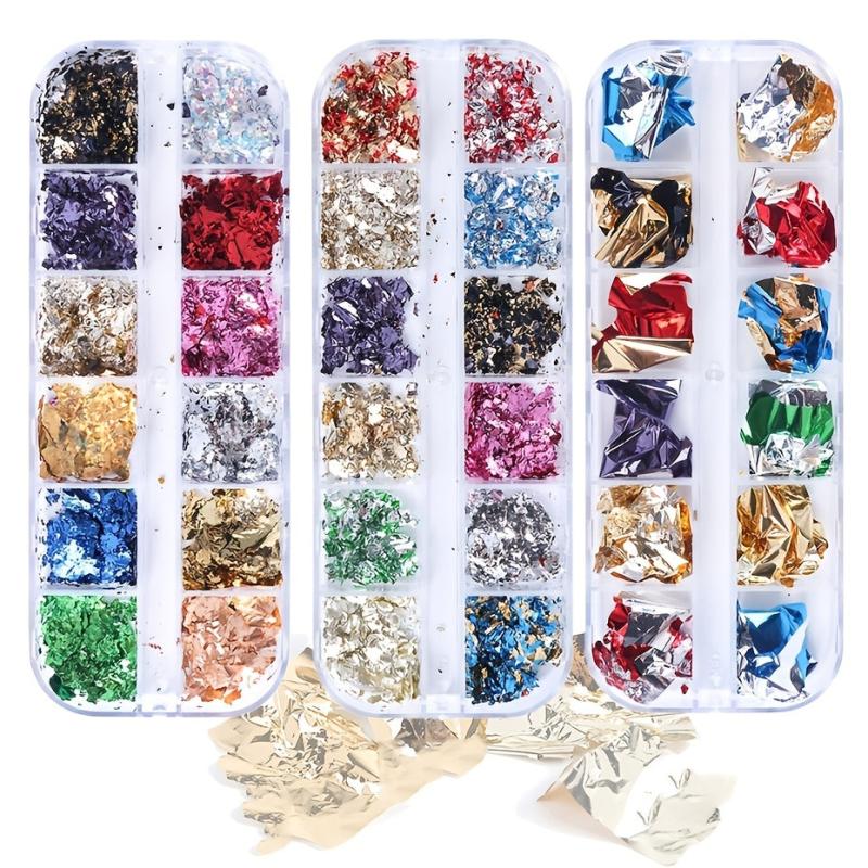 Red Winter Set Nail Glitter Flakes Gel DIY Manicure Accessories