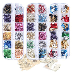 Red Winter Set Nail Glitter Flakes Gel DIY Manicure Accessories