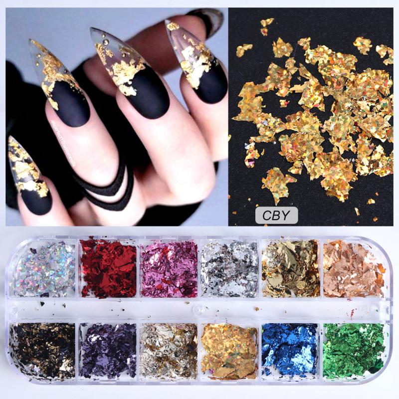 Red Winter Set Nail Glitter Flakes Gel DIY Manicure Accessories