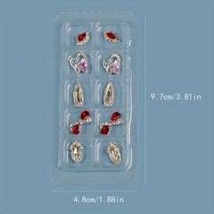 10pcs 3D Rhinestone Nail Charms Alloy Nail Gem Accessories