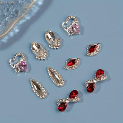 10pcs 3D Rhinestone Nail Charms Alloy Nail Gem Accessories