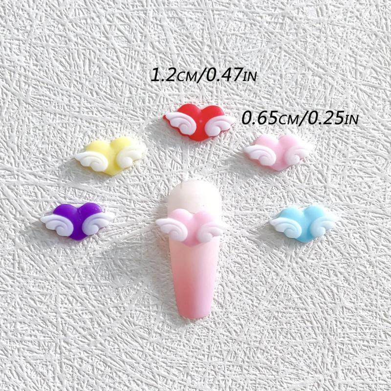 30 pcs Angel Wing Nail Stickers 3D Resin Accessories for DIY Nail and Decoration
