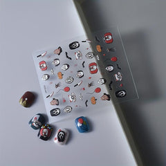 Halloween Holiday 5D Nail Art Stickers Pumpkin Bat 3D Decoration Decals