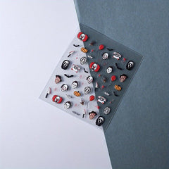 Halloween Holiday 5D Nail Art Stickers Pumpkin Bat 3D Decoration Decals
