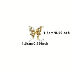 10pcs 3D Butterfly Nail Art Charms with Rhinestone Nail Art Accessories