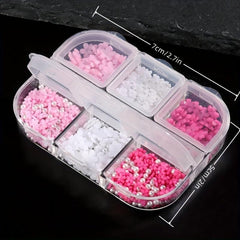 Acrylic Resin Flower 3D Nail Art Charms Golden Beads Caviar Pearl