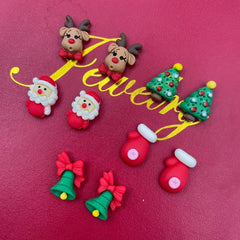 10pcs Christmas Nail Charms 3D Resin Santa Claus Christmas Tree Bell Elk Glove