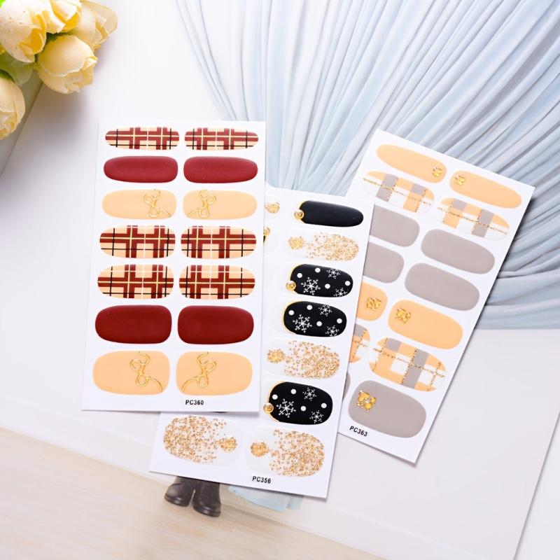 Glittery Nail Stickers Easy to Apply Long Lasting Nail Art Decorations