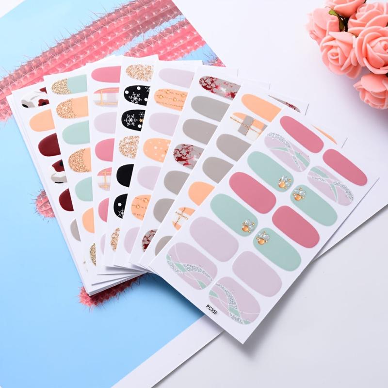 Glittery Nail Stickers Easy to Apply Long Lasting Nail Art Decorations