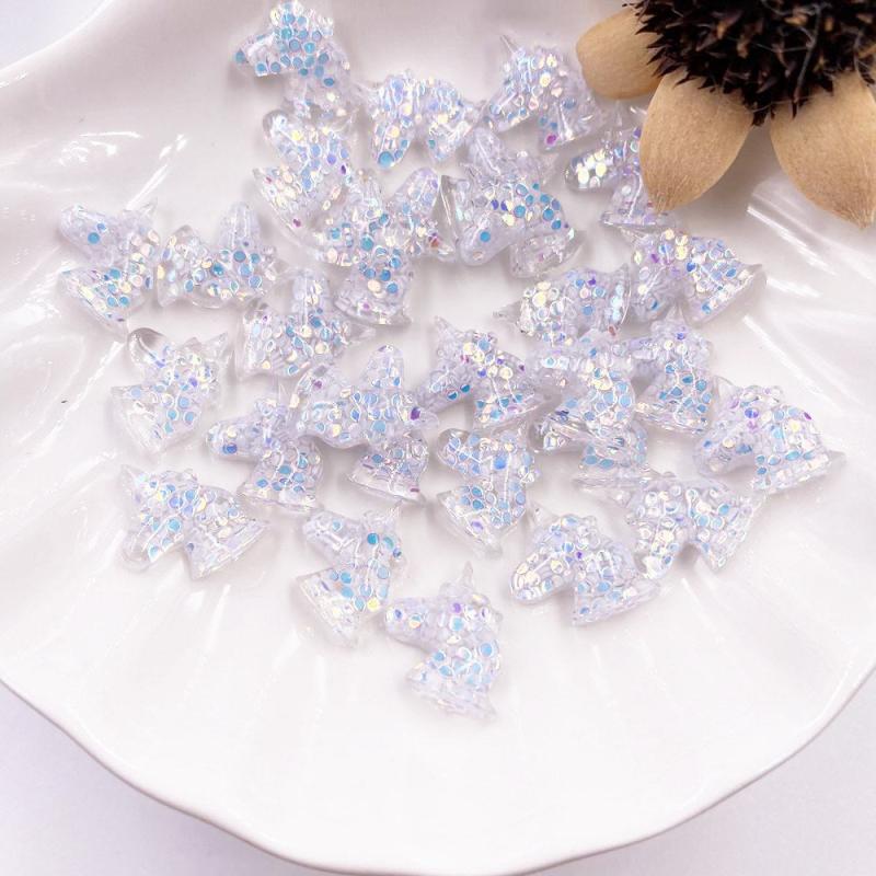 30pcs Unicorn Nail Art Charms with Rhinestones for DIY or Salon