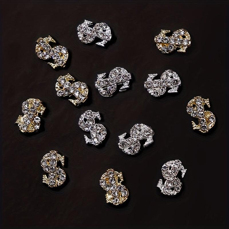 3D Dollar Sign Nail Art Charms Metal Alloy Dollars Nail Art Decoration