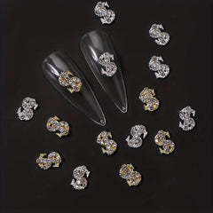 3D Dollar Sign Nail Art Charms Metal Alloy Dollars Nail Art Decoration