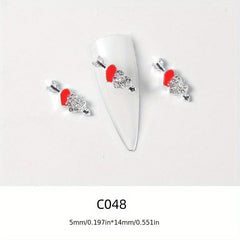 Romantic Rose Lips Nail Art 3D Nail Rhinestones DIY Manicure Decoration