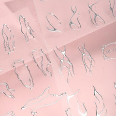 Irregular Line Nail Stickers 3D Self Adhesive Nail Decorations 2 Sheets