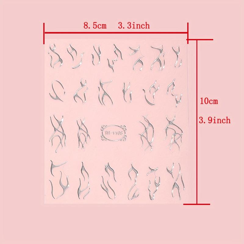 Irregular Line Nail Stickers 3D Self Adhesive Nail Decorations 2 Sheets