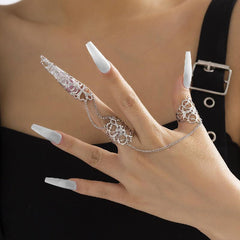 Antique Style Finger Nail Claw Rings Women Costume Fingertip Claw Nail Rings