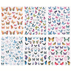 12 Butterfly Nail Art Stickers Self Adhesive Decals for DIY Manicure